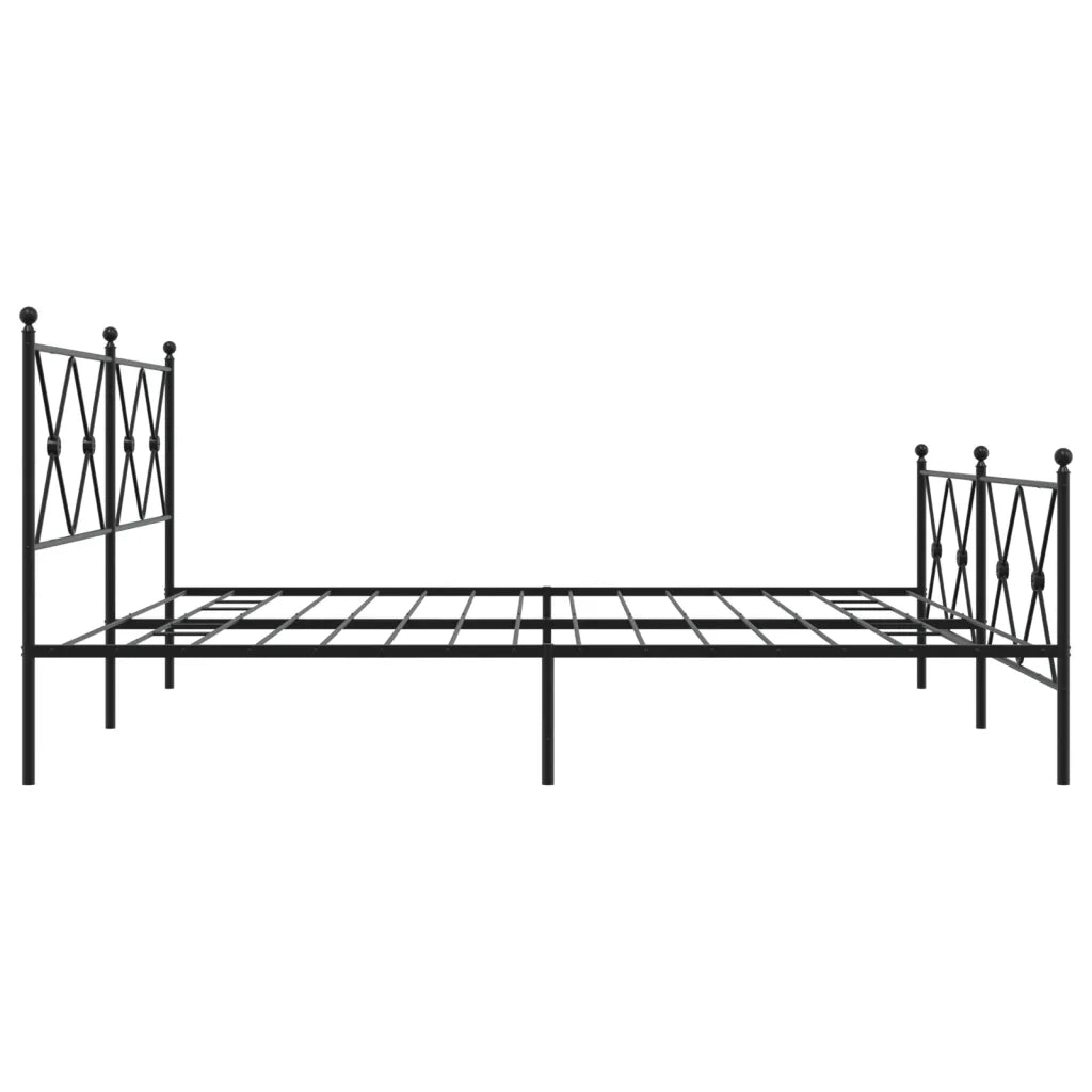 Giroletto con Testiera e Pediera-Struttura Letto Metallo Nero 183x213 cm 835767