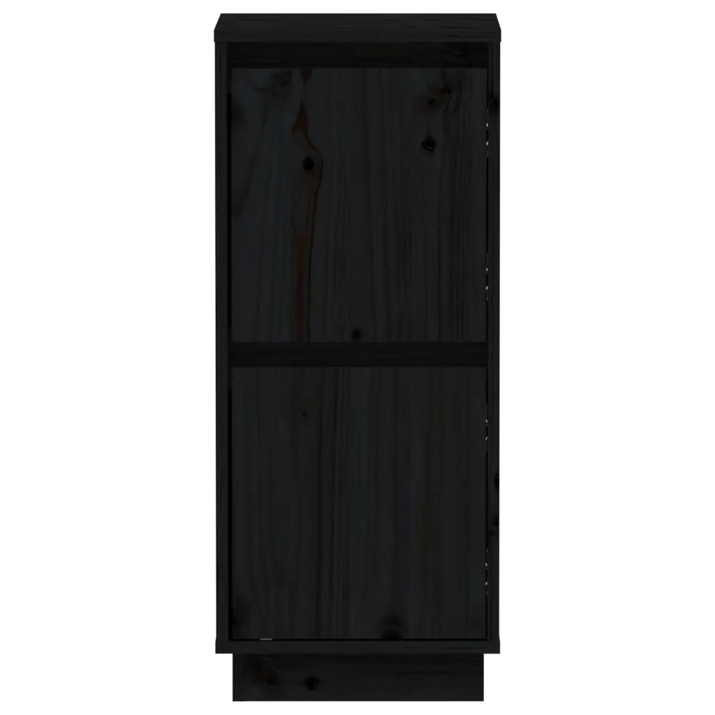 Credenze 2 pz Nero 31,5x34x75 cm in Legno Massello di Pino cod mxl 8933