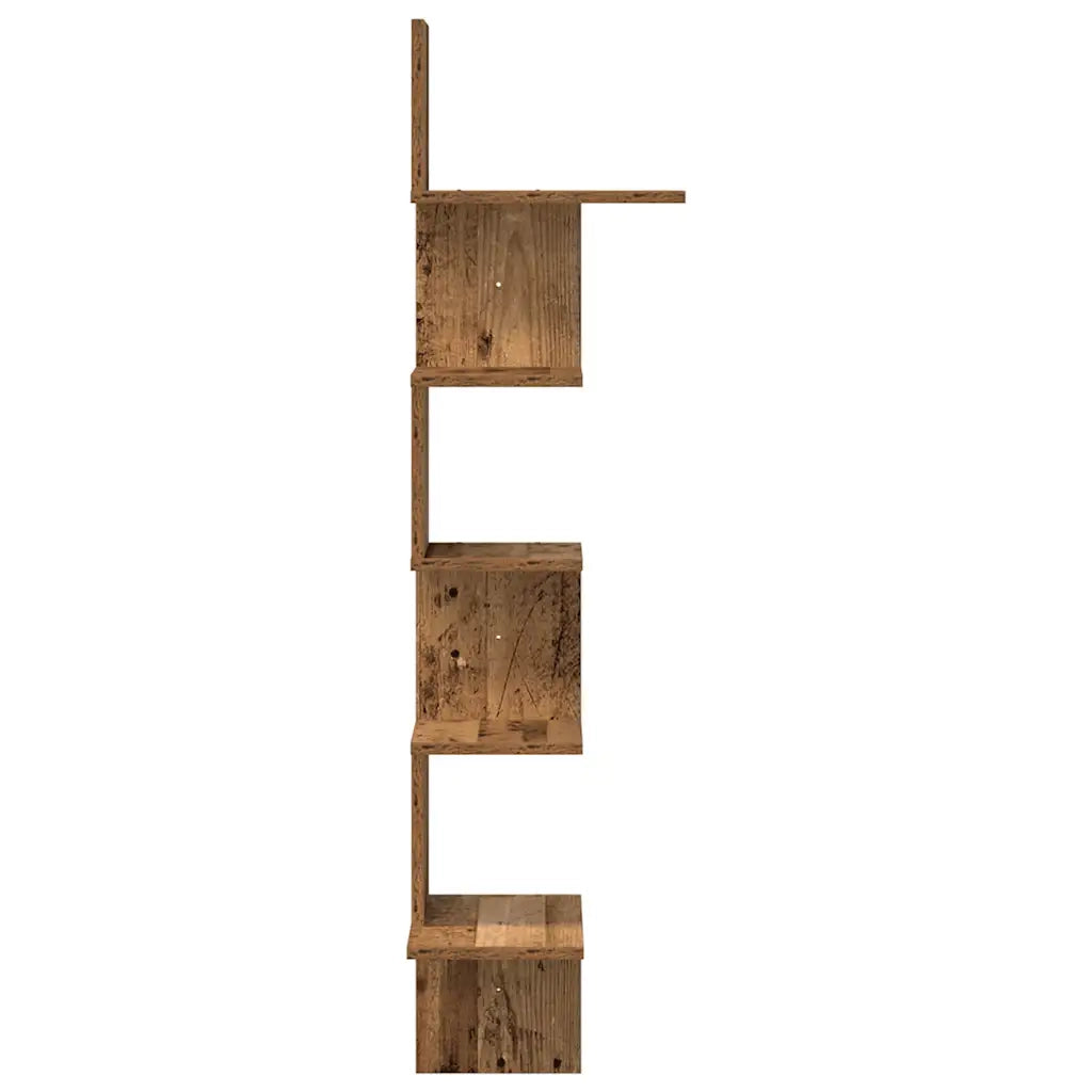 Mensola Angolare Legno Vecchio 32x32x127,5 cm Legno Multistrato 860524
