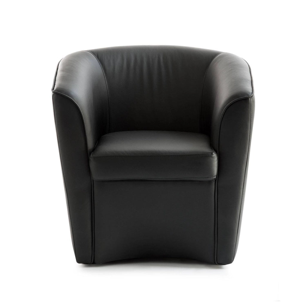 Poltrona Artello, Poltrona da salotto, 100% Made in Italy, Poltroncina relax in ecopelle, cm 70x60h74, Nero