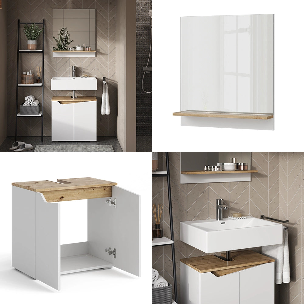 Vicco Set di mobili da bagno Bianco 2 parti