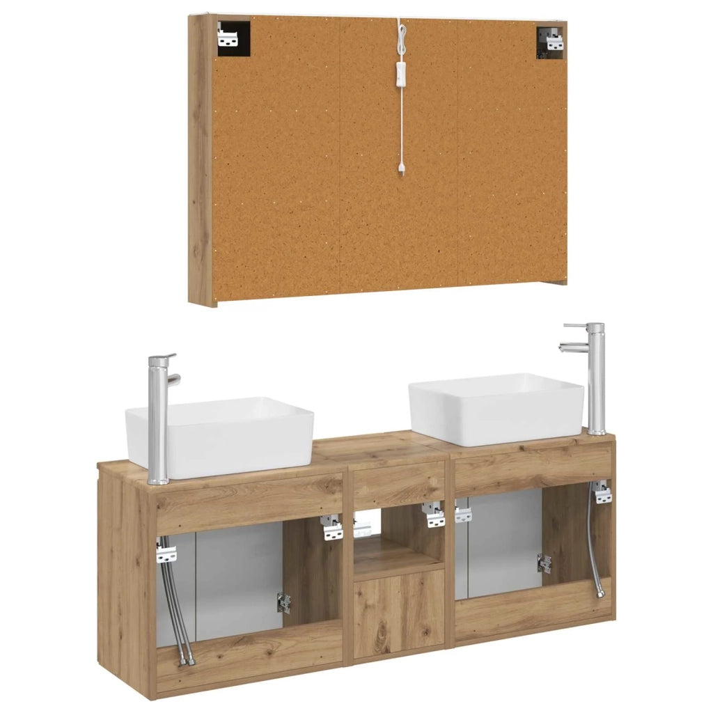 Set di Armadi da Bagno 4 pcs Rovere Artigianale 3406430