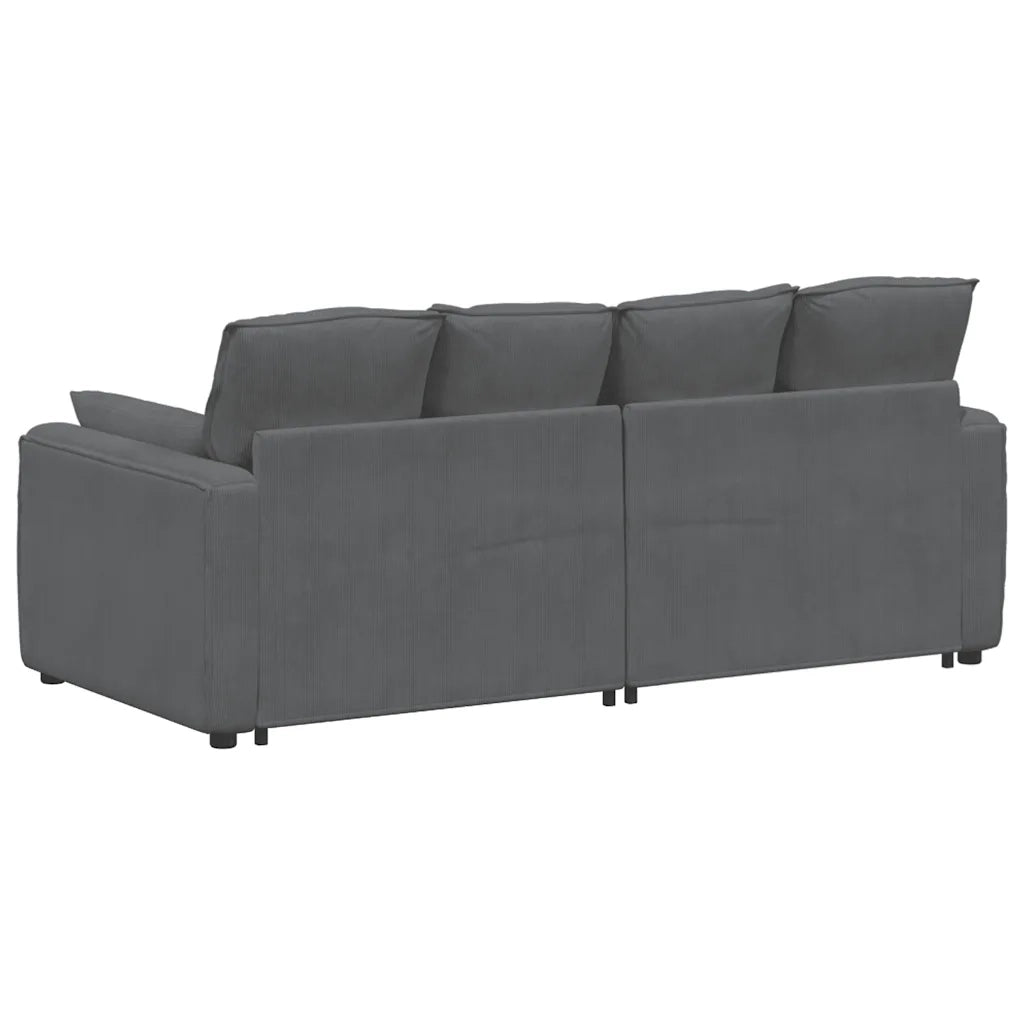 vidaXL Divano Modulare con Cuscini Grigio Scuro