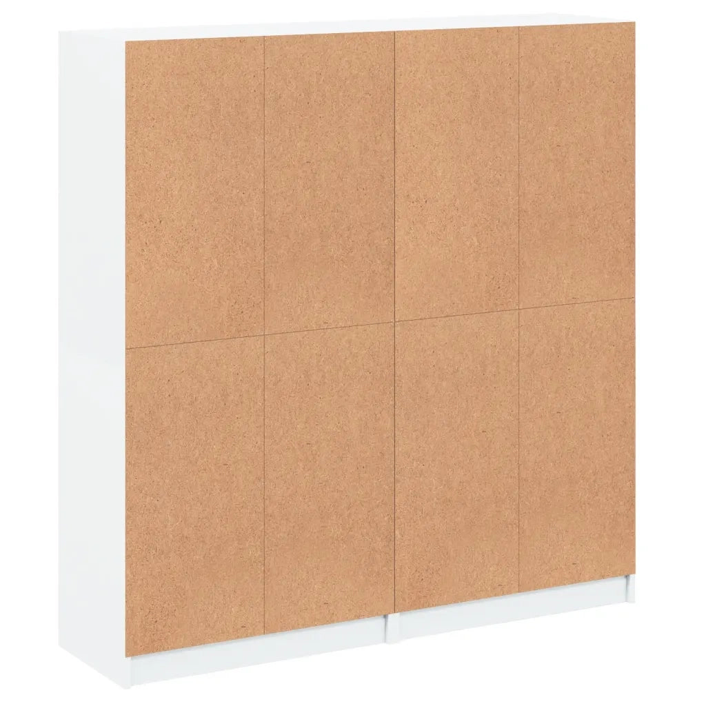 Libreria con Ante Bianca 136x37x142 cm in Legno Multistrato 577790