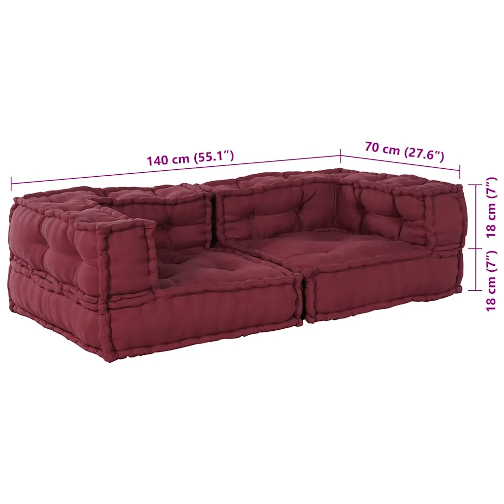 Divano Modulare a 2 Posti Marrone Rossiccio 140x70x36 in Tessuto 4019032
