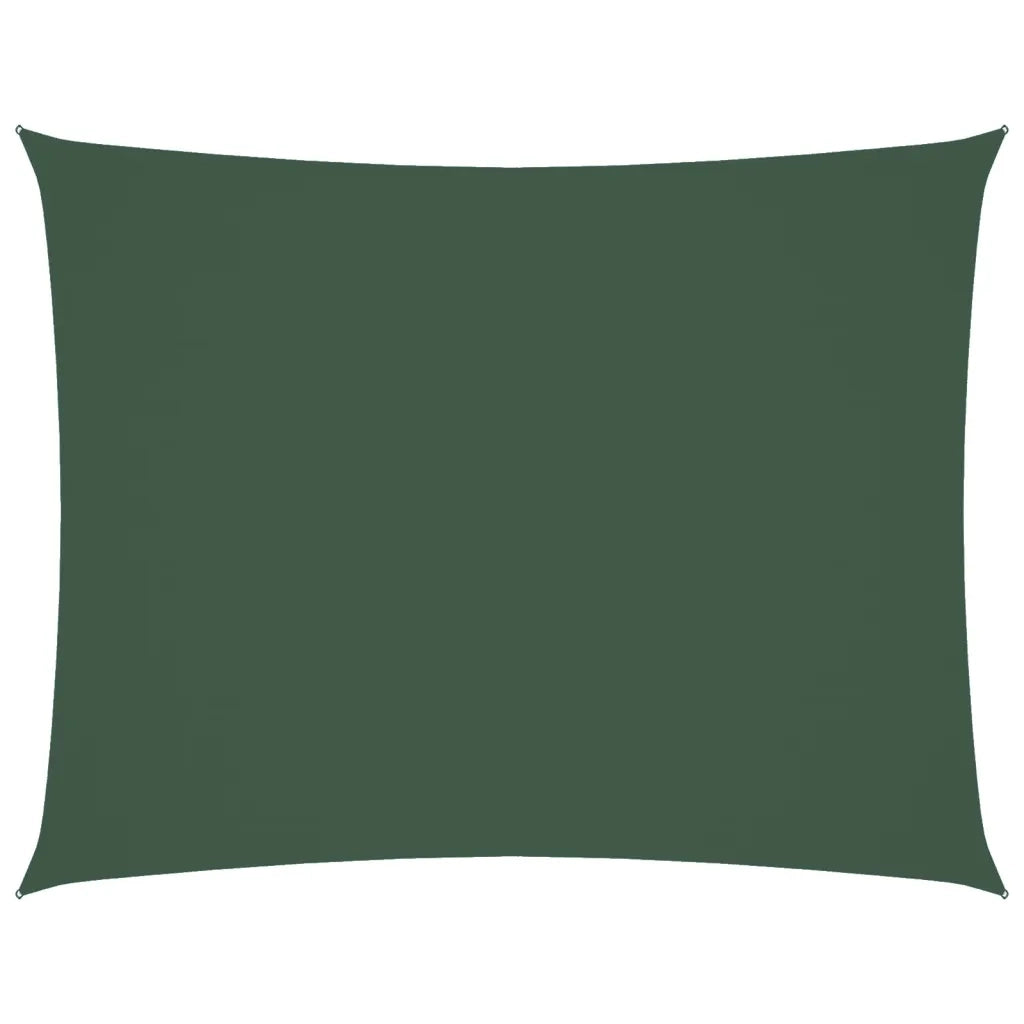 Parasole a Vela Oxford Rettangolare 3,5x4,5 m Verde Scuro 135489