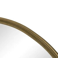 Specchio rotondo da parete con cornice in metallo, per parete, bagno, soggiorno, camera da letto, tavolo da trucco, corridoio, 80x2x80 cm, Bronzo