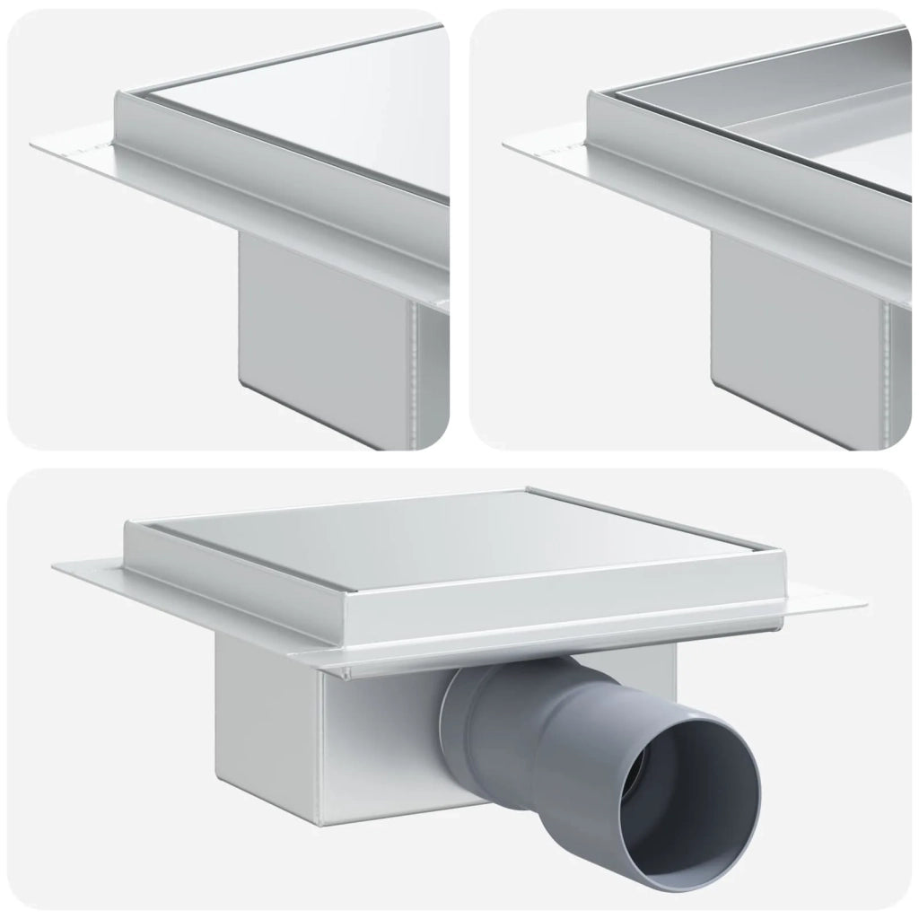 Drenaggio doccia 2 in 1 Argento 15 x 15 cm Acciaio Inox 304 42015932