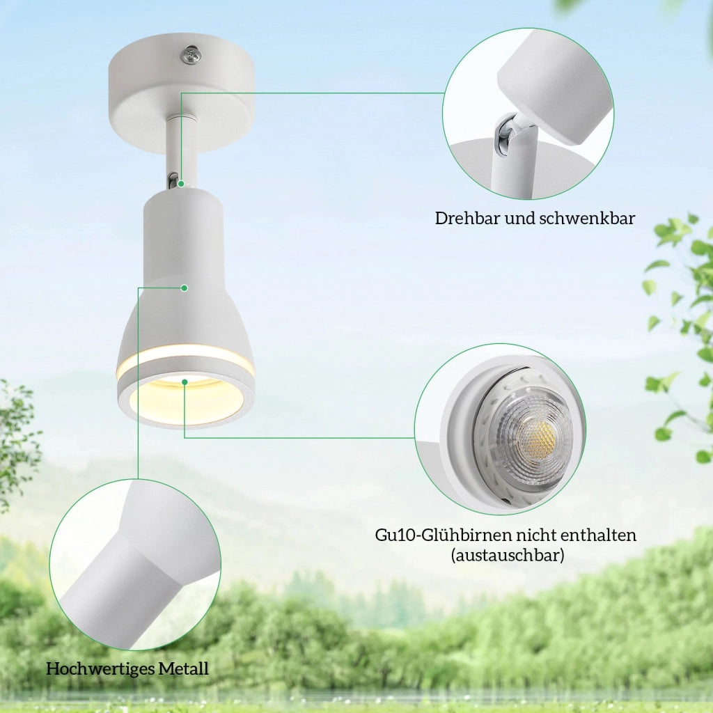 ZMH Faretto da soffitto moderni 1 fiamma GU10 metallo per portico cucina ufficio