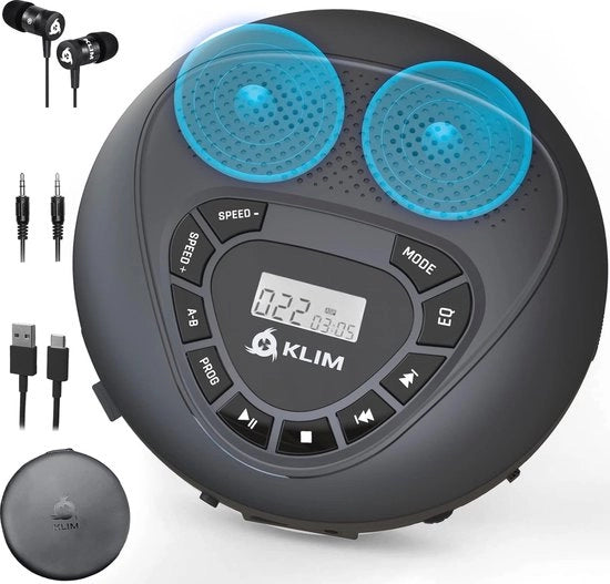 lettore CD portatile con altoparlanti integrati, ingresso AUX e lettore scheda SD – Adatto per bambini e adulti