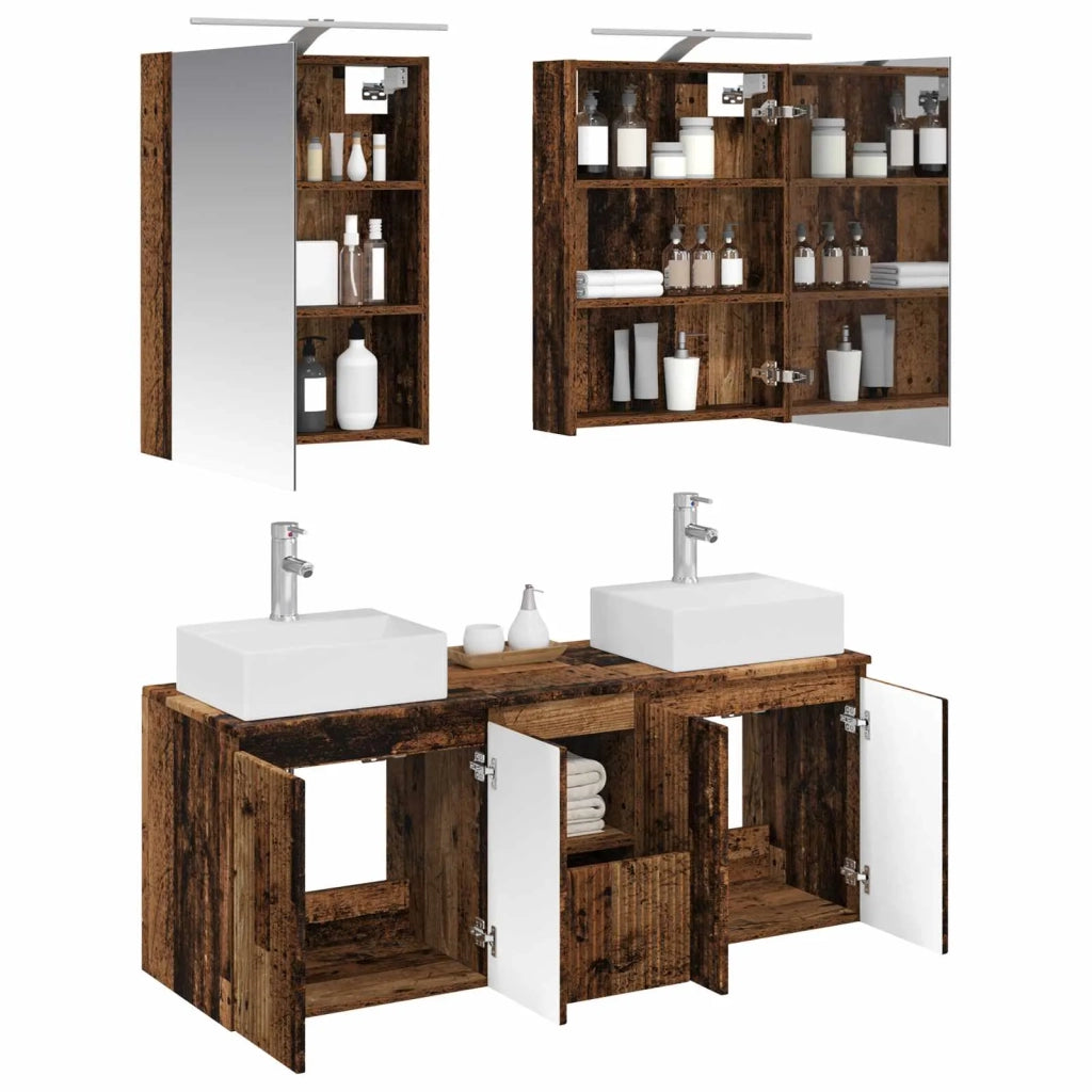Set di Armadi da Bagno 5 pcs Legno antico Legno ingegnerizzato 3406397