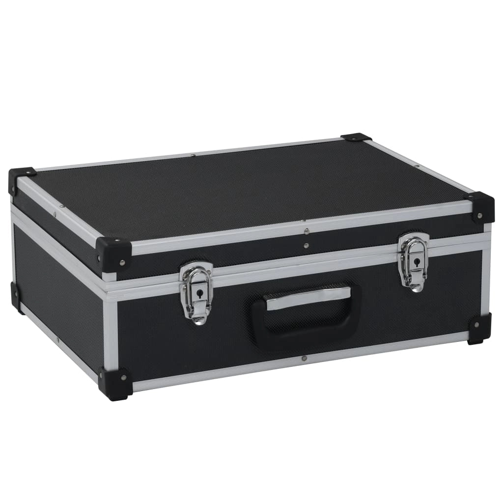 Valigetta portautensili cassetta portautensili carrello portautensili cassetta portautensili contenitore portadocumenti portatile 46 x 33 x 16 cm nero 02_0003269