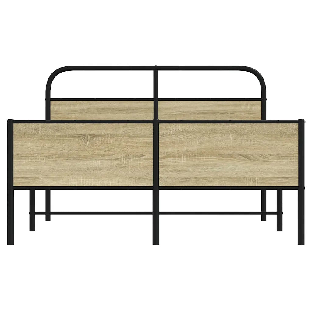 Letto matrimoniale | Letto per adulti | Giroletto senza Materasso Rovere Sonoma 120x190cm in Truciolato