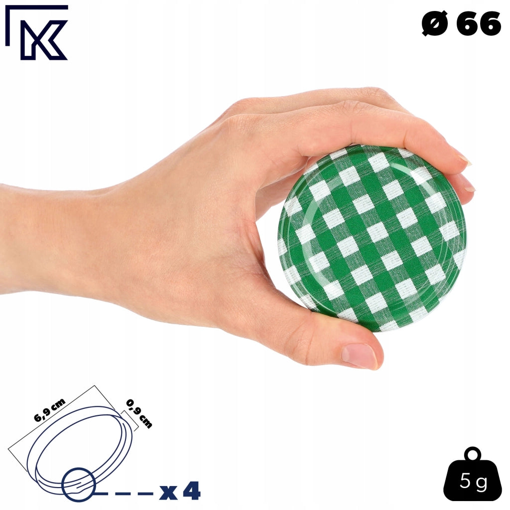 KADAX 50x Tappi per Barattoli Fi 66 Tappi per Barattoli Coperchi Conserva