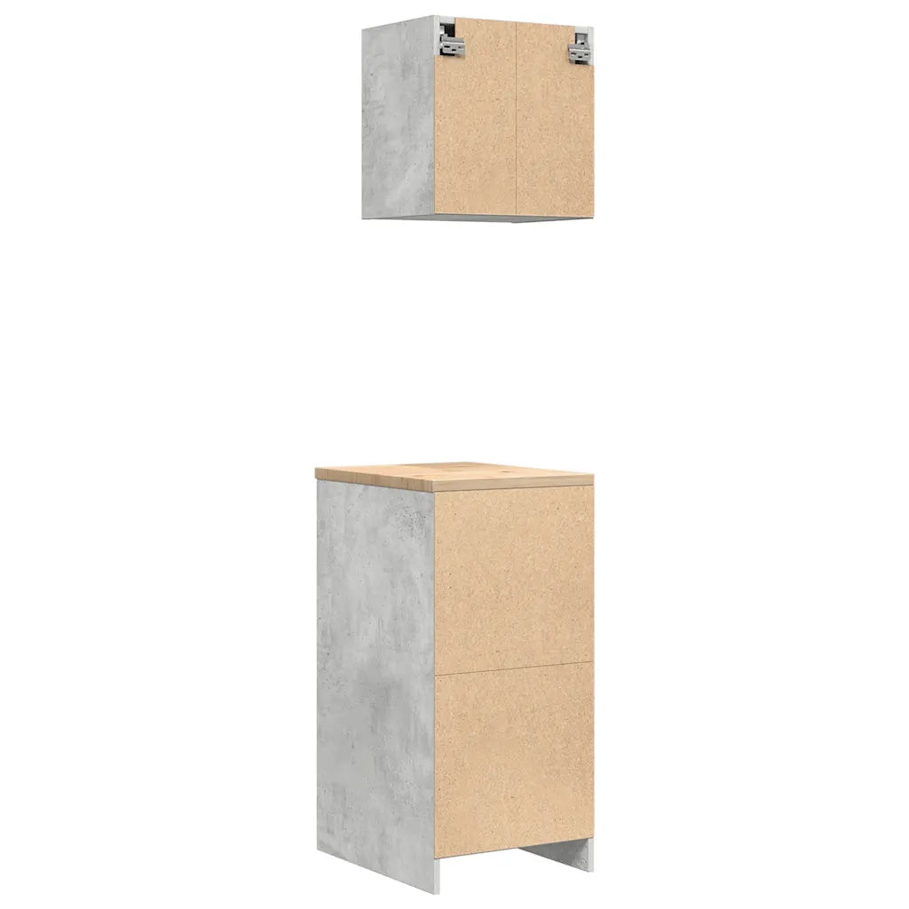 Armadi da Garage 2 pz Grigio Cemento in Legno Multistrato 3328326