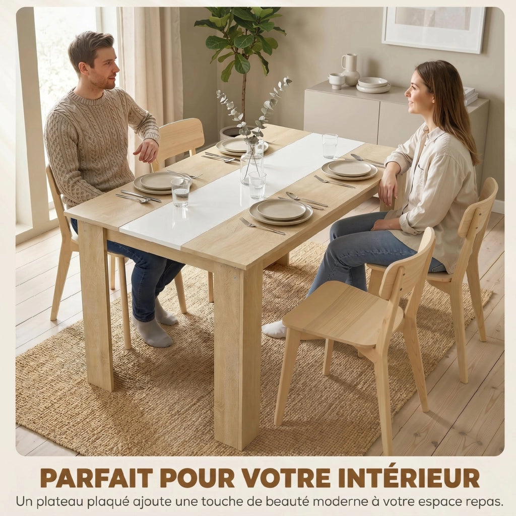 Tavolo da pranzo allungabile moderno in legno ¨C zephmum ¨C bianco 120x69x75 cm