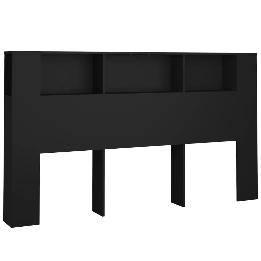 Testiera con Scomparti-Testata del letto Nera 180x18,5x104,5 cm