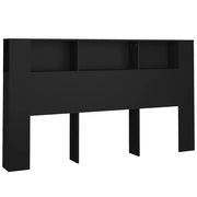 Testiera con Scomparti-Testata del letto Nera 180x18,5x104,5 cm