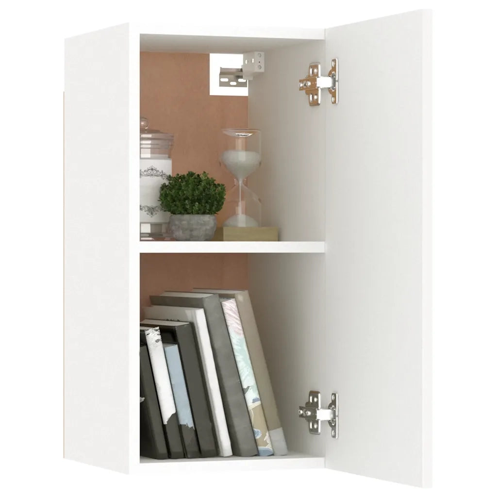 Mobili TV Bianchi 2 pz-Credenza per TV 30,5x30x60 cm in Legno Multistrato