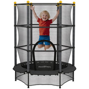Trampolino per bambini ¨C zephmum ¨C ?140 cm, con rete di sicurezza, nero