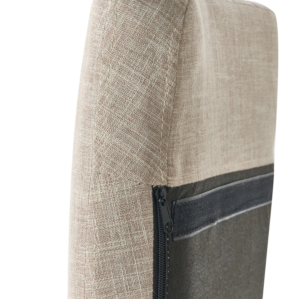Sedia A Dondolo Tessuto Beige Gambe In Metallo Pattini In Legno Moderni