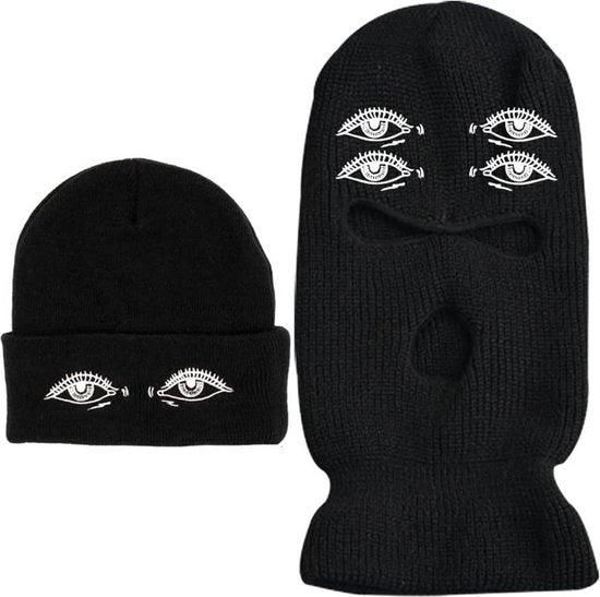 Cappello da sci e bicicletta impermeabile con 3 aperture completo guanto di neve per la tempesta invernale - 2 pezzi.
