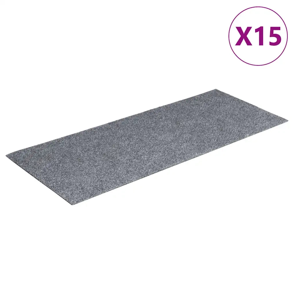 Tappetini per scale autoadesivi 15 pz | Gradini per Scale 60x25 cm grigio chiaro rettangolari