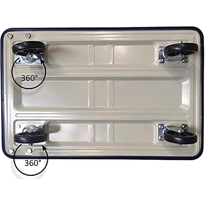 Carrello Pieghevole da Trasporto 150 Kg in Acciaio Blu