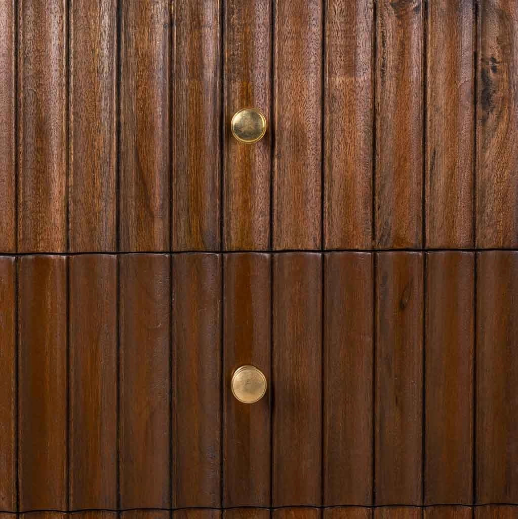 Credenza in legno artigianale nero 147x40x80h cm