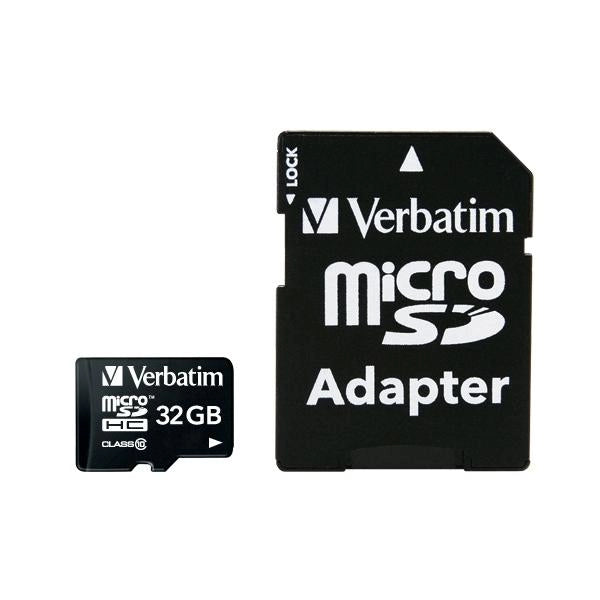 VERBATIM MICRO SDHC 32GB CLASSE 10 + ADATTATORE