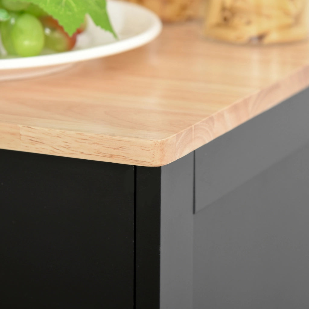 Credenza soggiorno con ante, 2 cassetti e ripiani regolabili ¨C zephmum ¨C 68x40,3x85 cm nero e legno naturale
