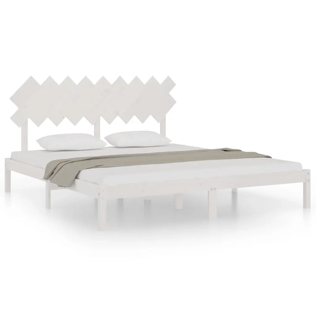 Giroletto Bianco 180x200 cm Super King in Legno Massello 3104884