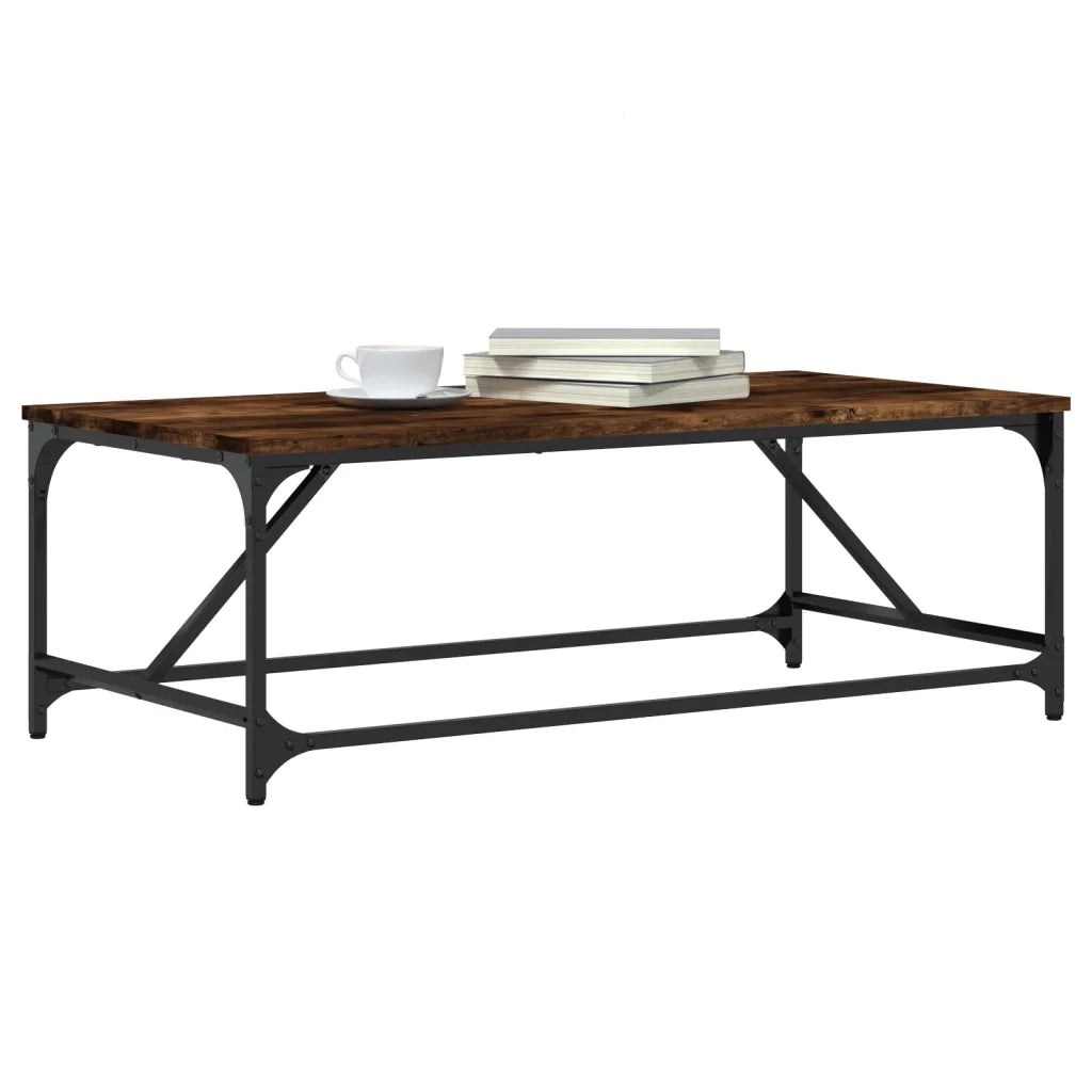Tavolino da Salotto Rovere Fumo 100x50x35 cm Legno Multistrato 835331