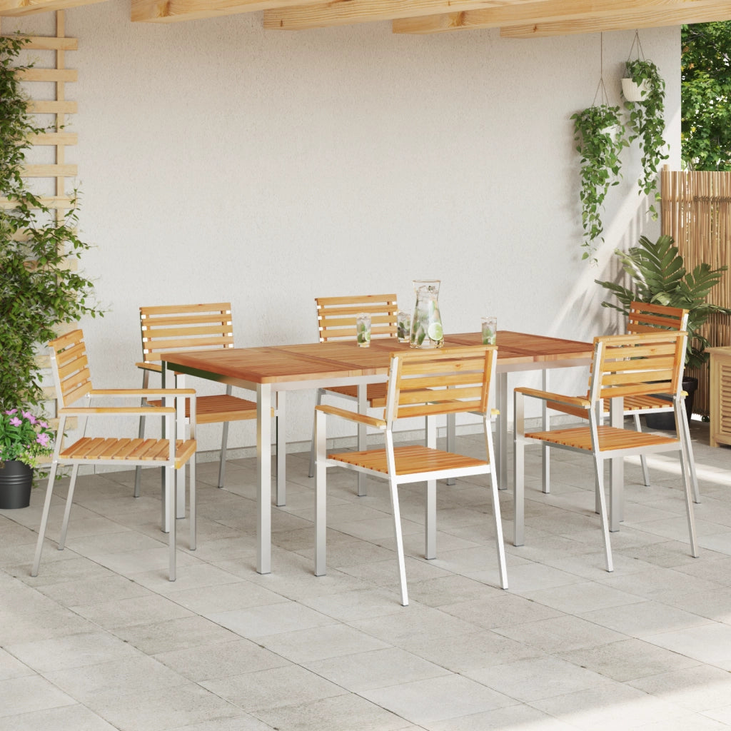 Sedie da Giardino Impilabili  6 pcs 54.5x56x89 cm Legno Massello Teak