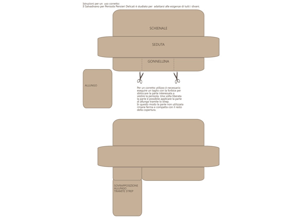 Copridivano Trapuntato Per Divani Con Penisola Disegno Cuore Appeso - 280-285 cm - Rosso