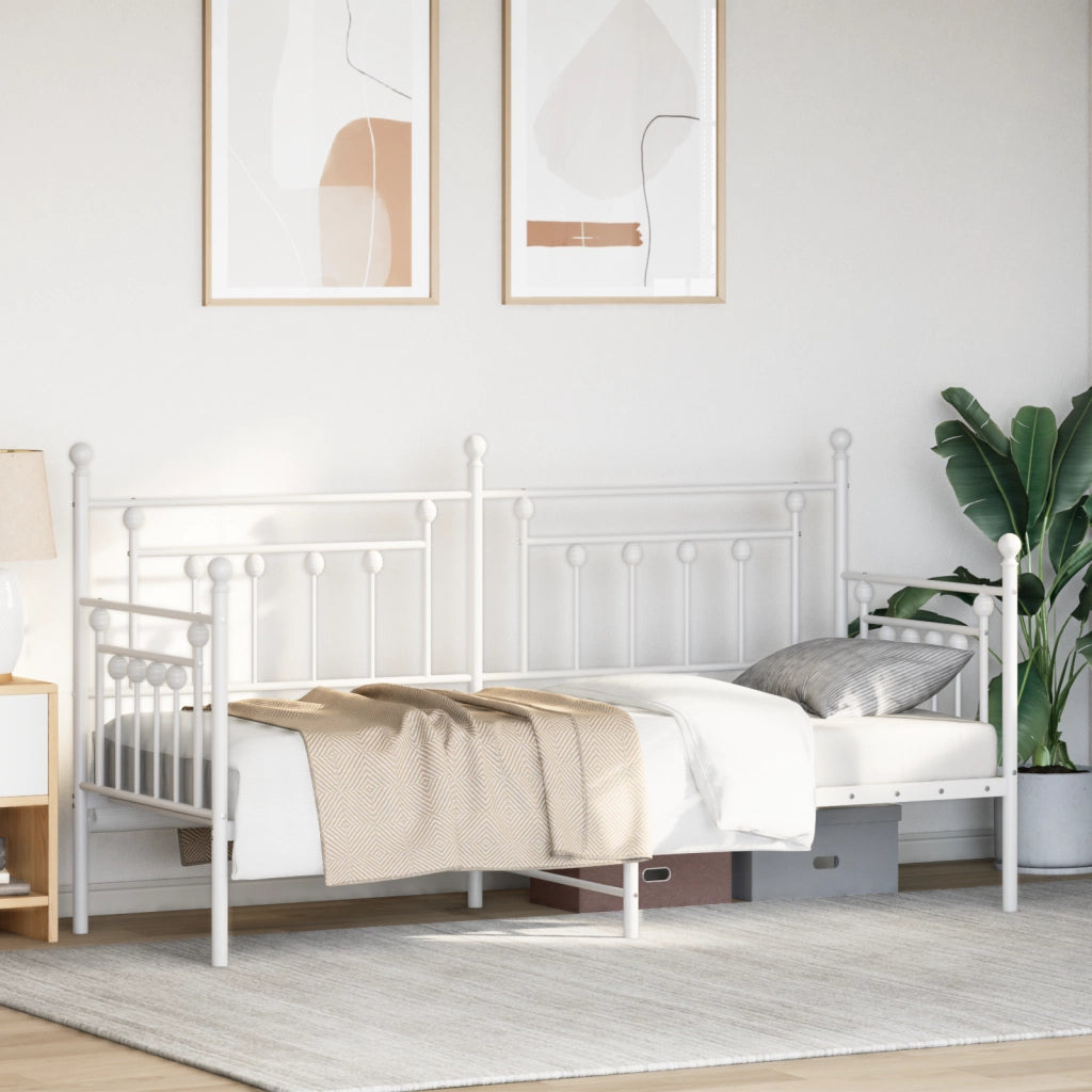 Struttura Letto Giorno Bianca 75x190 cm Acciaio