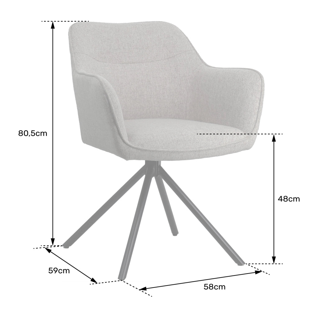 Set di 2 sedie in tessuto grigio DANNA