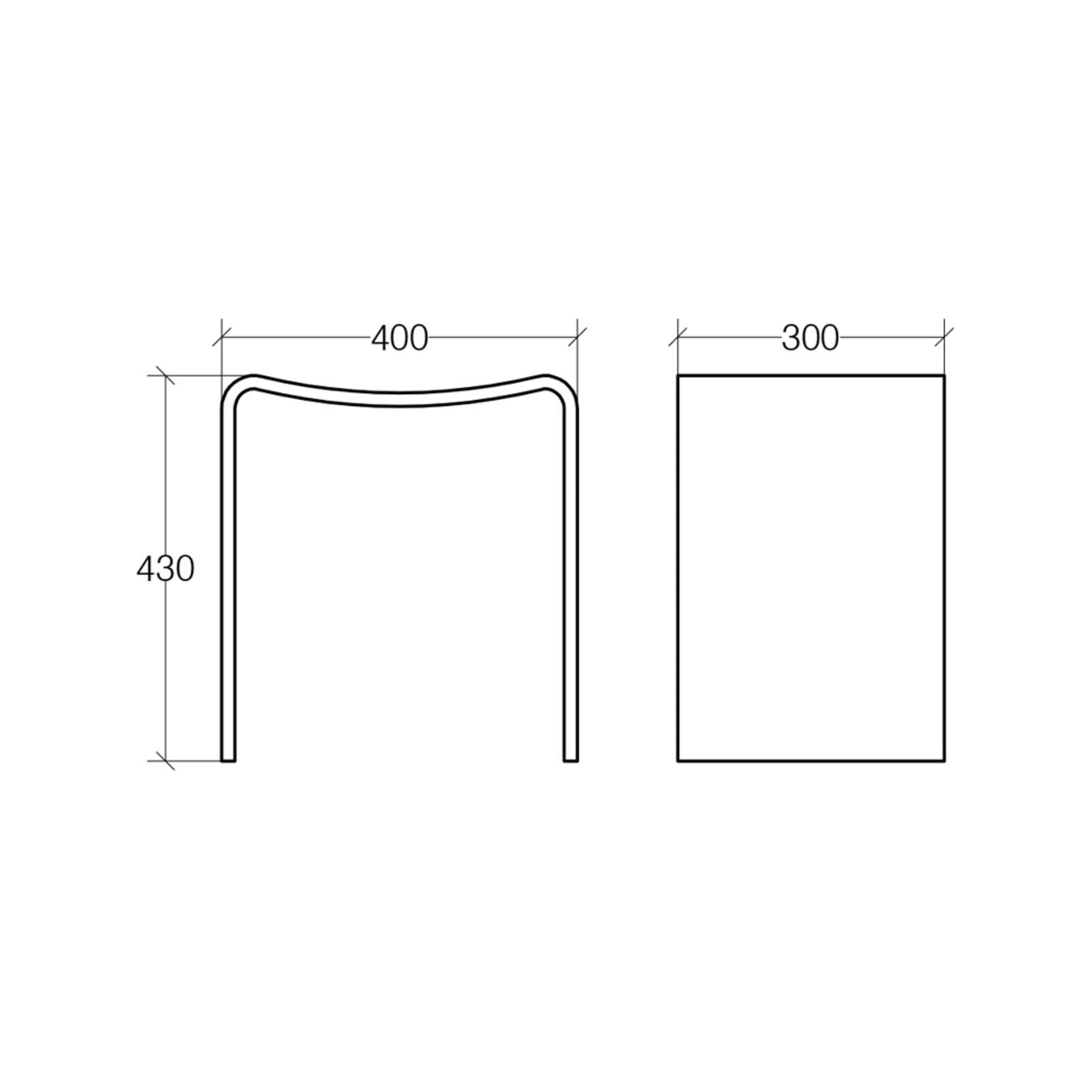 Lineabeta - Sgabello Scagni arrotondato in mattstone bianco opaco