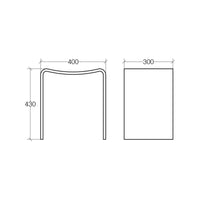 Lineabeta - Sgabello Scagni arrotondato in mattstone bianco opaco