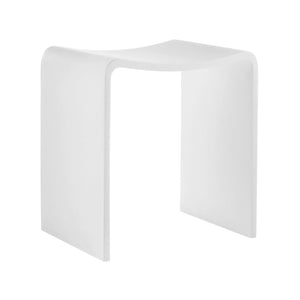 Lineabeta - Sgabello Scagni arrotondato in mattstone bianco opaco