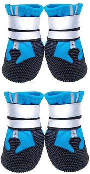 Calzature acqua resistenti per cani - 4 pezzi - Protezione antiscivolo per zampe - Cinturini riflettenti - Adatti per cani di piccola, media e grande taglia - Taglia XL 3,15"L*2,76"W