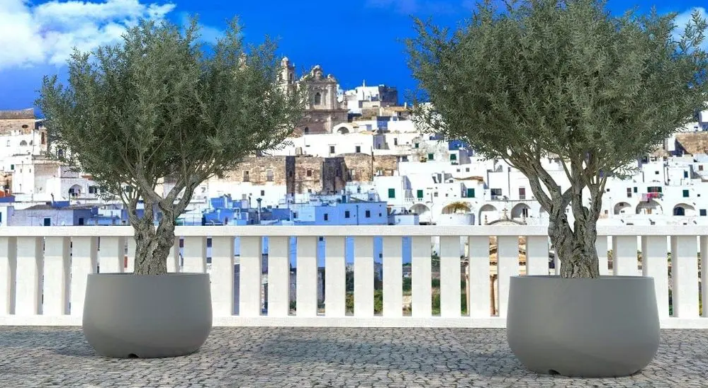 Vaso Urbano ACAYA 78 per piante in Resina di grosse dimensioni Colore: Grey