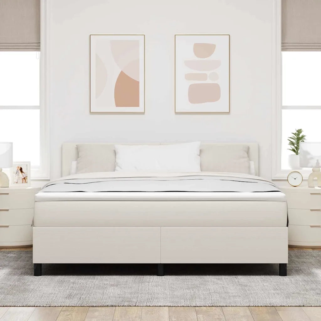Letto a Sorgente LED con testiera Crema e Bianco 180 x 200 cm 3337613