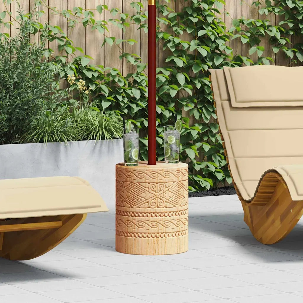 vidaXL Base per ombrellone Altro Marrone Ø34 x 40 cm Legno massello