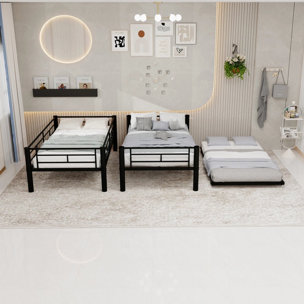 Letto 3 livelli robusto 90x190 silenzioso ringhiere no box