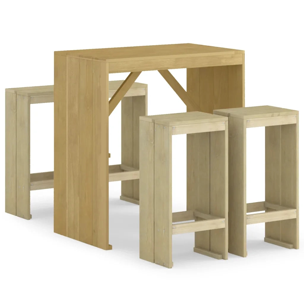 Set BistrÃ² da Giardino 5 pz in Legno di Pino Impregnato cod mxl 35952