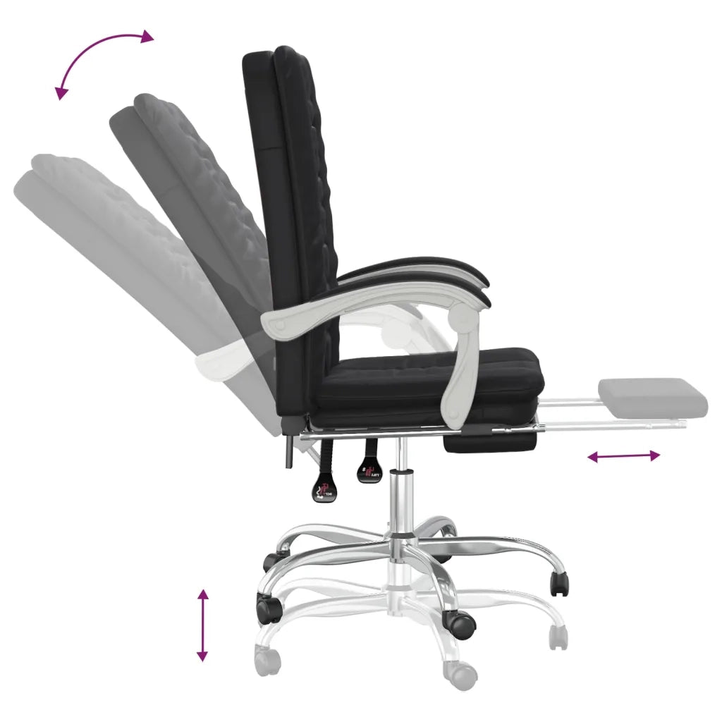 Poltrona da Ufficio Reclinabile Nera in Similpelle cod mxl 26816
