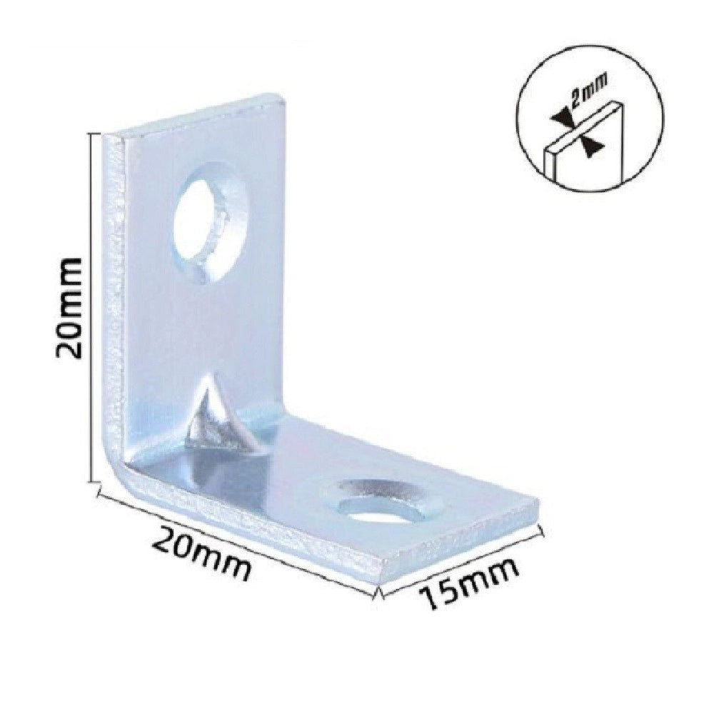 Trade Shop - Set 4 Pezzi Lastrine Lastrina Ad Angolo 20x20x15x2mm Con Viti Per Mobili 57109 -