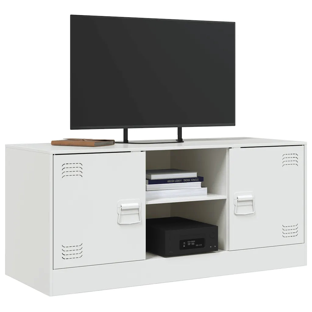 Mobile Porta TV Bianco 99x39x44 cm in Acciaio 841690