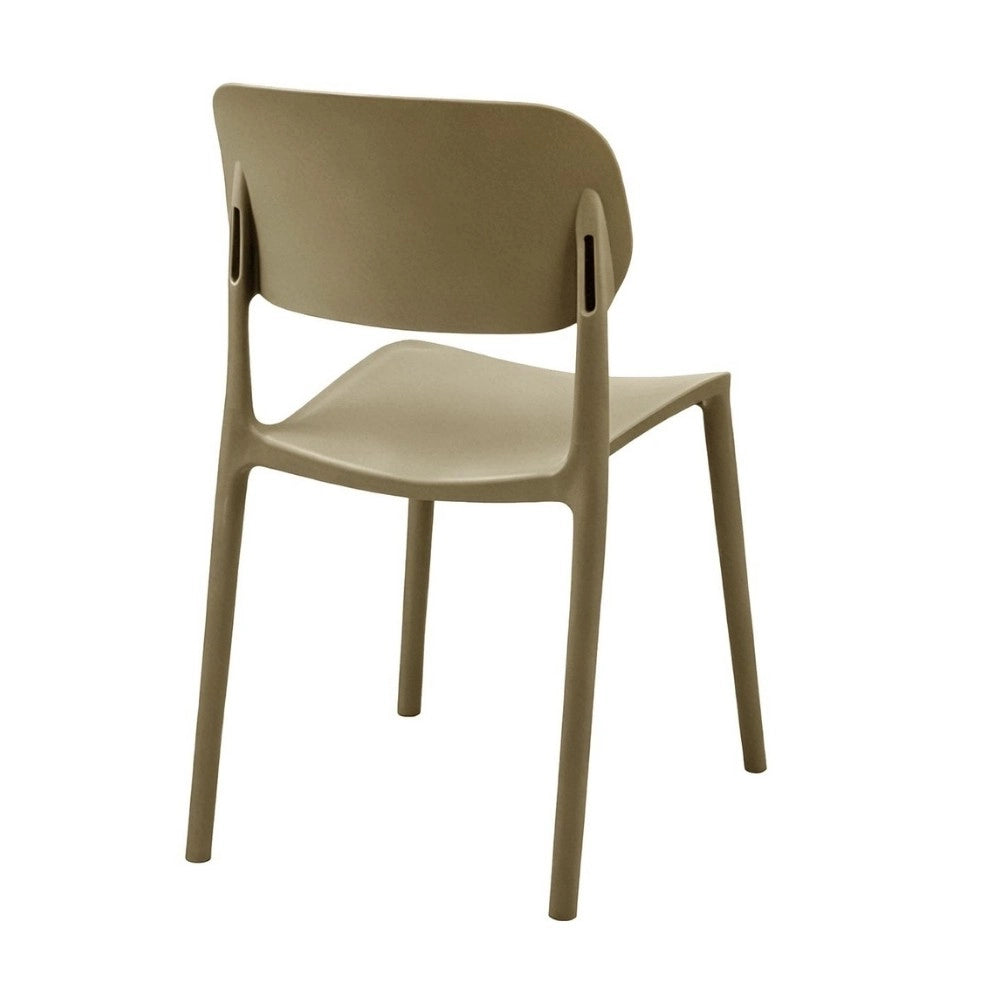 Set 4 Sedia in Polipropilene Loop Impilabili Tortora – Design Moderno e Leggero